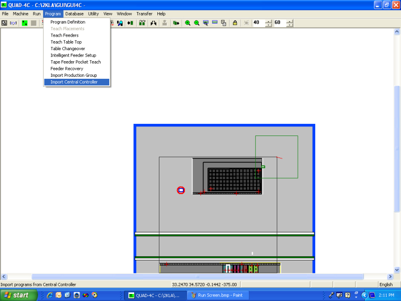 import central controller menu
